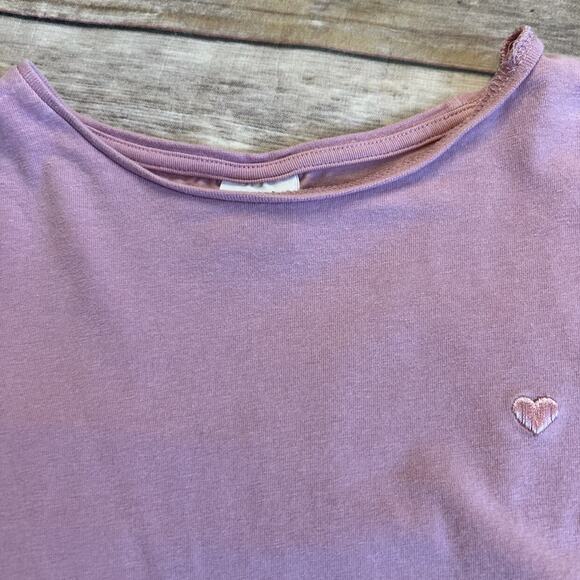 Zara Girls Pink Embroidered Heart Long Sleeve Tee 13-14 - Picture 7 of 7